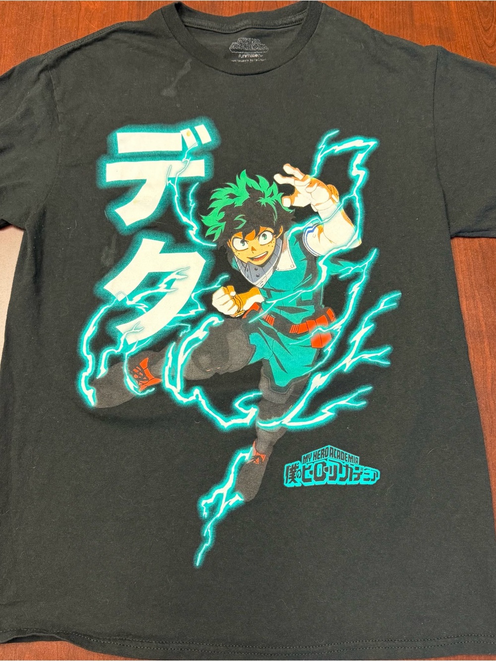 My Hero Academia Izuku Midoriya Lightning Graphic Tee - Black & Teal